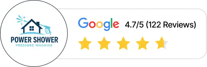 PowerShower Google reviews, showing a rating of 4.7 out of 5 stars from 122 reviews.